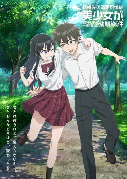 Постер сериала «Tenkou-saki no Seiso Karen na Bishoujo ga, Mukashi Danshi to Omotte Issho ni Asonda Osananajimi Datta Ken»